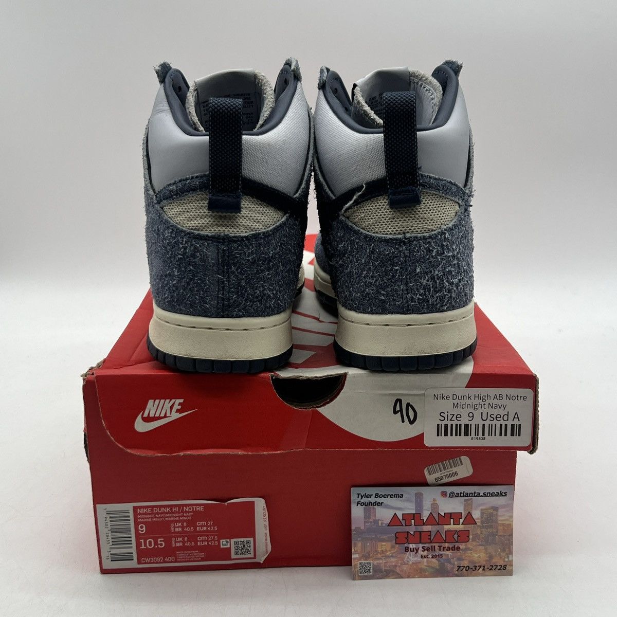 Nike Notre x dunk high midnight navy Size US 9 / EU 42 - 3 Thumbnail