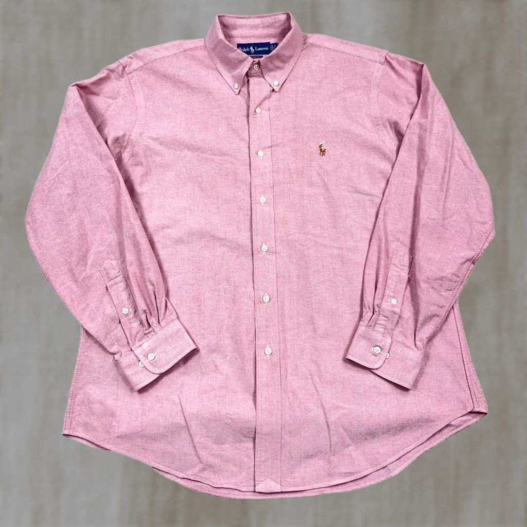 Ralph Lauren Ralph Lauren Oxford Shirt Men XL Pink Custom Fit Button Up Flesh Pony OCBD 17 34 Size US XL / EU 56 / 4 - 1 Thumbnail