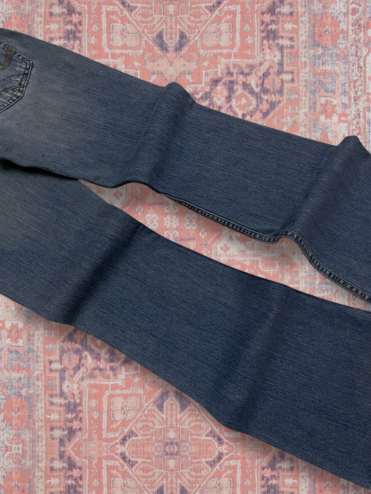 Japanese Brand Vintage 90s Japan Designer Bike Denim Distressed Flared Icon Size US 29 - 11 Thumbnail