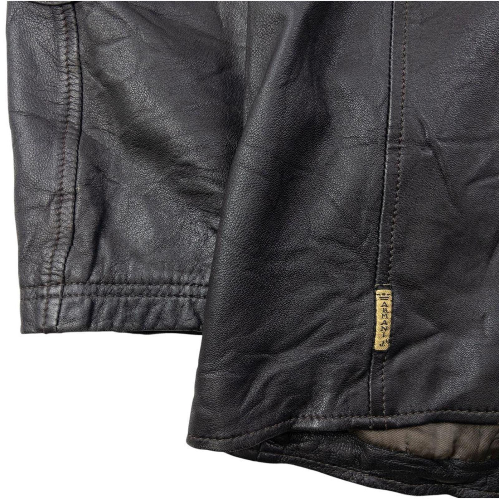 Other Vintage 2000s Armani Jeans Zip Up Leather Jacket Size L Size US L / EU 52-54 / 3 - 5 Thumbnail