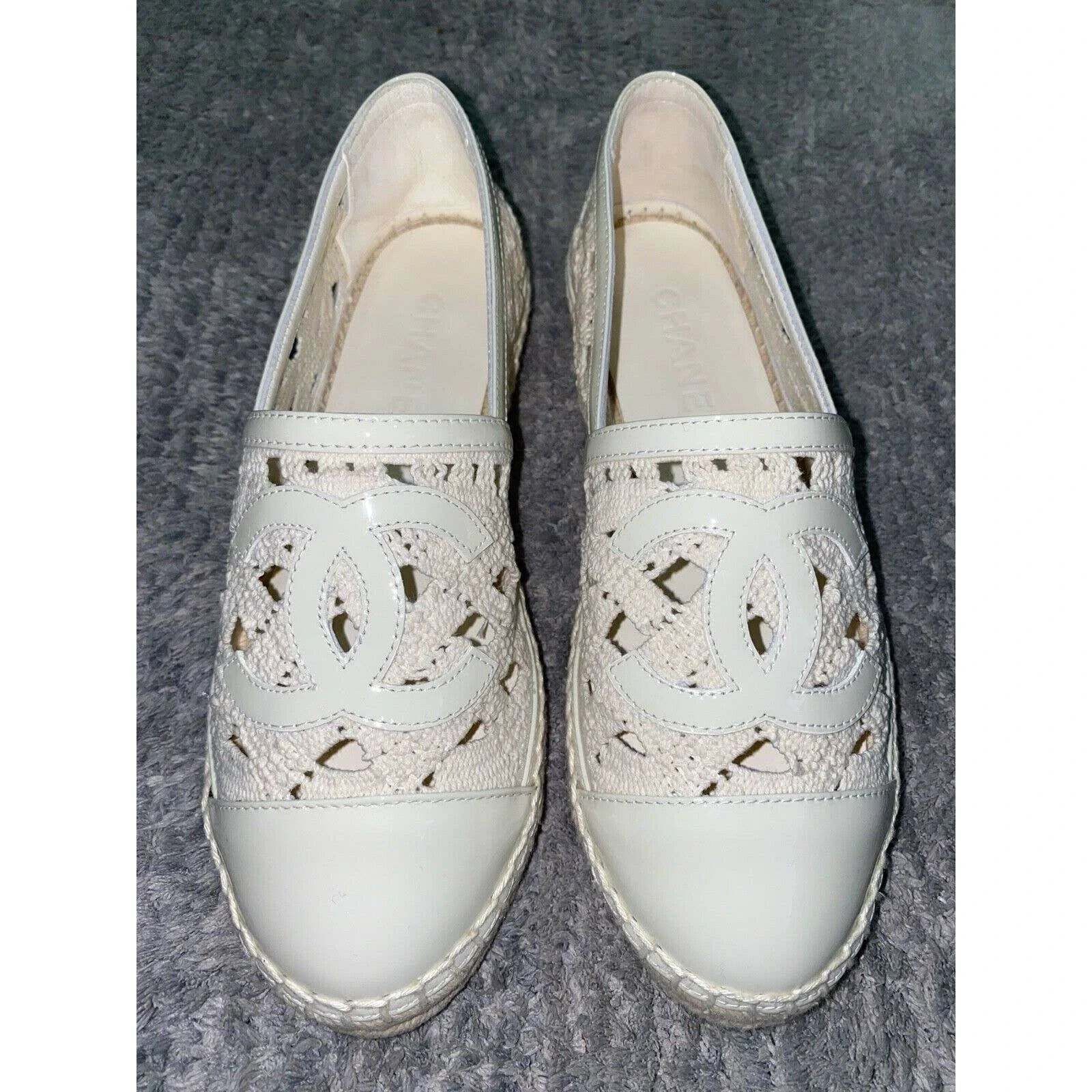 Chanel 20S Patent Leather CC Logo Espadrille Slip On Ballet Flat 41 Size US 11 / IT 41 - 4 Thumbnail