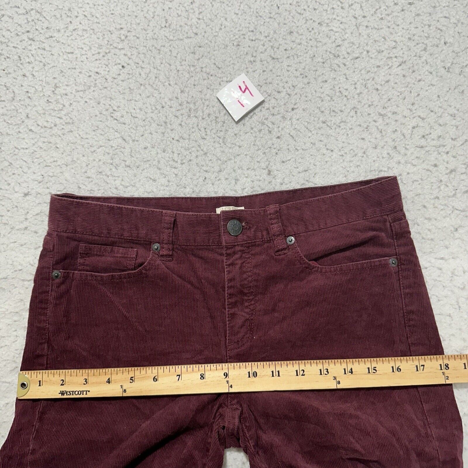 J.Crew J. Crew 28 Corduroy Burgundy Skinny Leg Pants (31 x 28) Size 31" - 11 Thumbnail