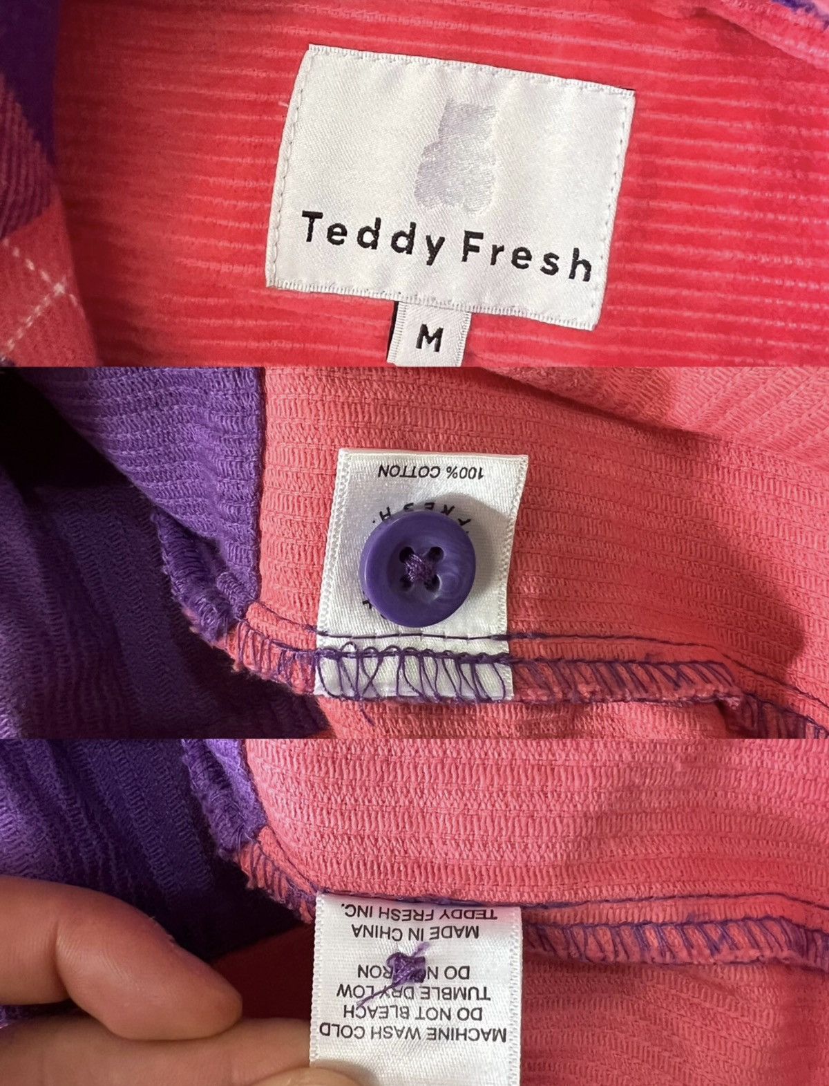 Teddy Fresh Teddy Fresh Corduroy Button-Up Hooded Shirt Jacket Size US XXL / EU 58 / 5 - 6 Thumbnail