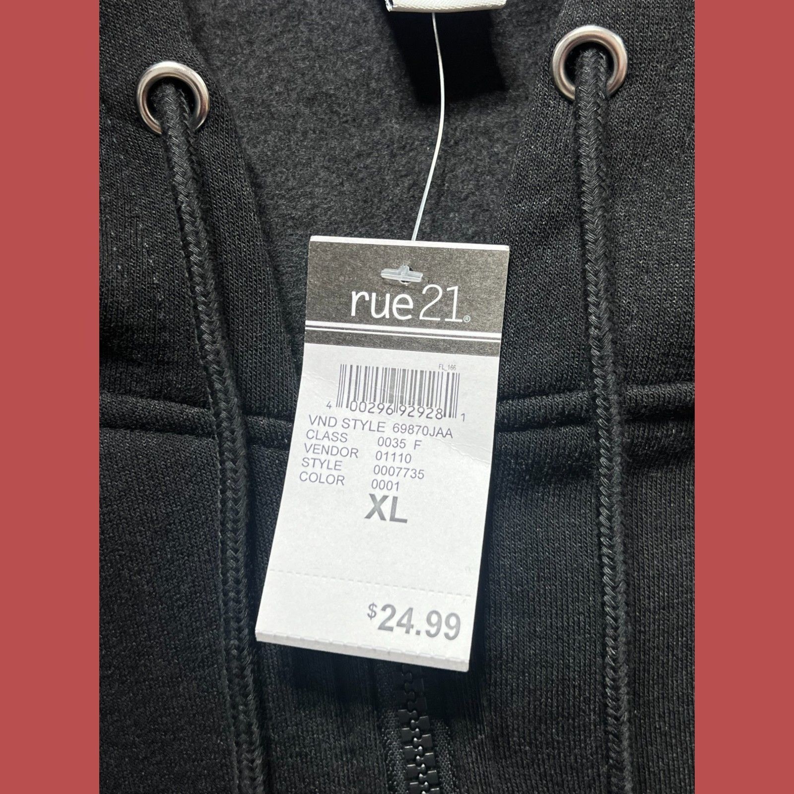 rue21 Rue 21 - Women's Long Sleeve Hooded Sweatshirt - Black - Ext Size XL / US 12-14 / IT 48-50 - 8 Thumbnail