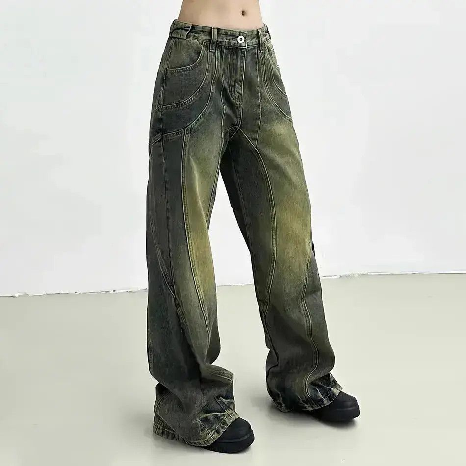 Japanese Brand Retro washed straight leg wide leg jeans Size US 32 / EU 48 - 1 Thumbnail