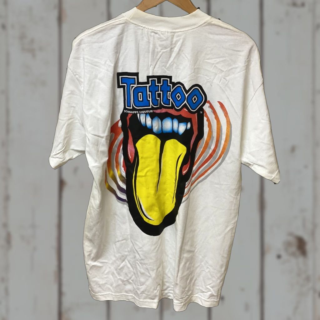Doublet VINTAGE Alstyle Double Sided Shirt White XL NOS VTG SCHNAPPS Liqueur Tattoo Your Tongue Mens Shirt White XL Size US XL / EU 56 / 4 - 1 Thumbnail