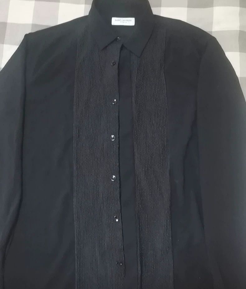 Saint Laurent Paris Saint laurent paris Dream Piece Black Silk Hidden Button ja Size US M / EU 48-50 / 2 - 1 Thumbnail