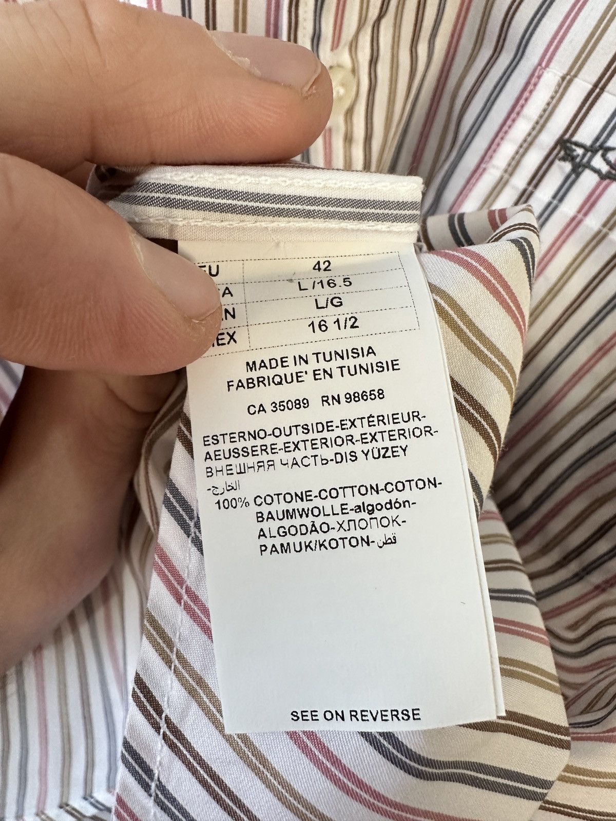 Paul & Shark Paul & Shark Yachting Shirt Size L 16.5 Pink Brown Striped Size US L / EU 52-54 / 3 - 9 Thumbnail