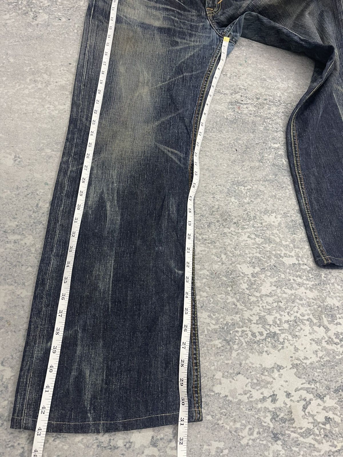 Edwin Flare Jeans Edwin 503 Blue Trip Boot Cut Low Rise Denim Size US 34 / EU 50 - 15 Thumbnail