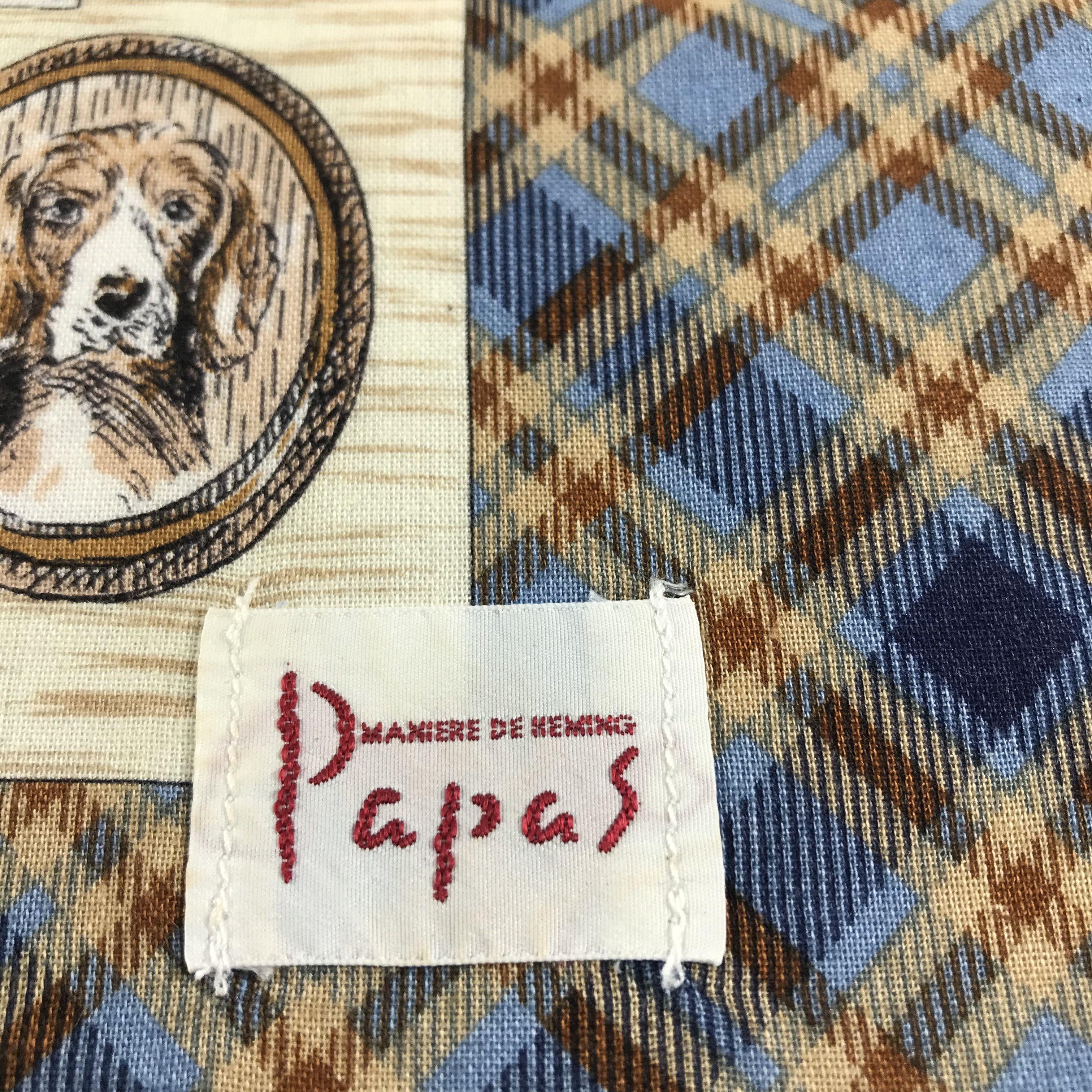 Vintage Papas Maniere De Heming Handkerchief Bandana H1244 Size ONE SIZE - 3 Thumbnail