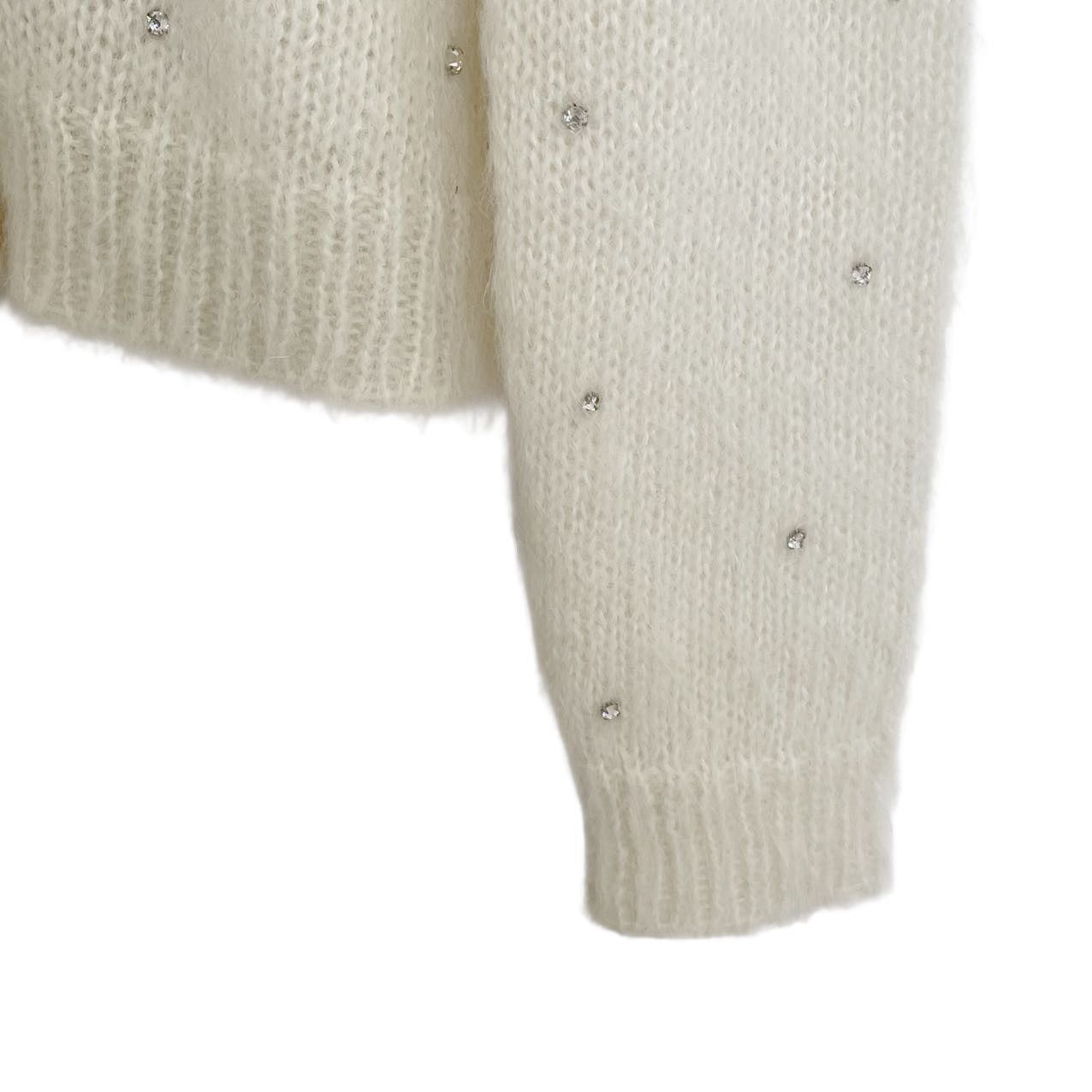 Miu Miu Miu Miu Lace Peter Pan Collar Mohair Knit Cardigan K26WX Size M / US 6-8 / IT 42-44 - 4 Thumbnail