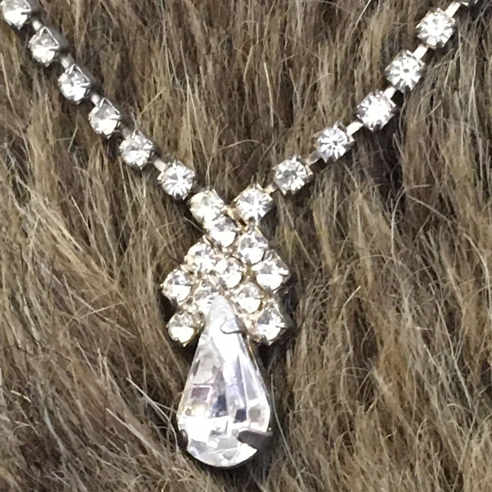 Vintage Vintage clear rhinestone silver choker necklace Size ONE SIZE - 6 Thumbnail