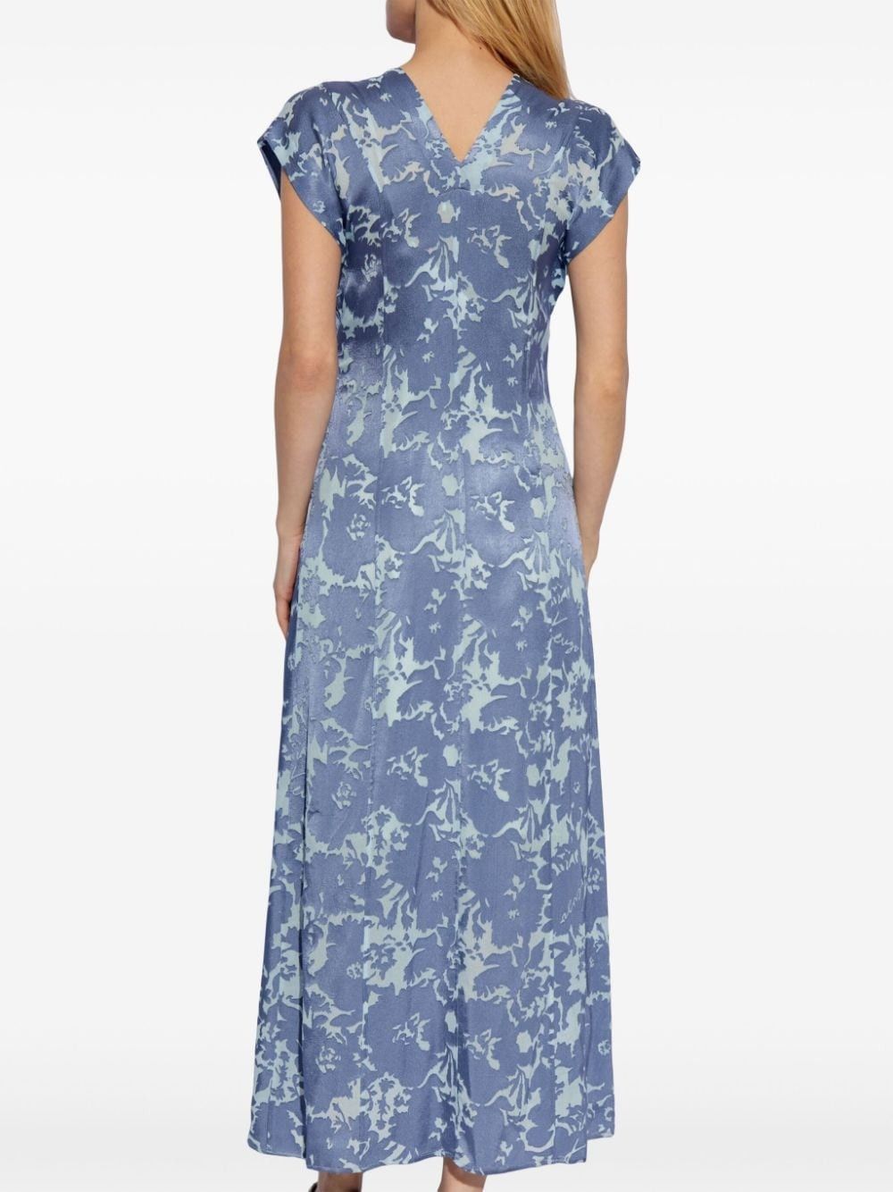 Kenzo o1y1025 V-Neck Maxi Dress in Slate Blue Size S / US 4 / IT 40 - 4 Thumbnail