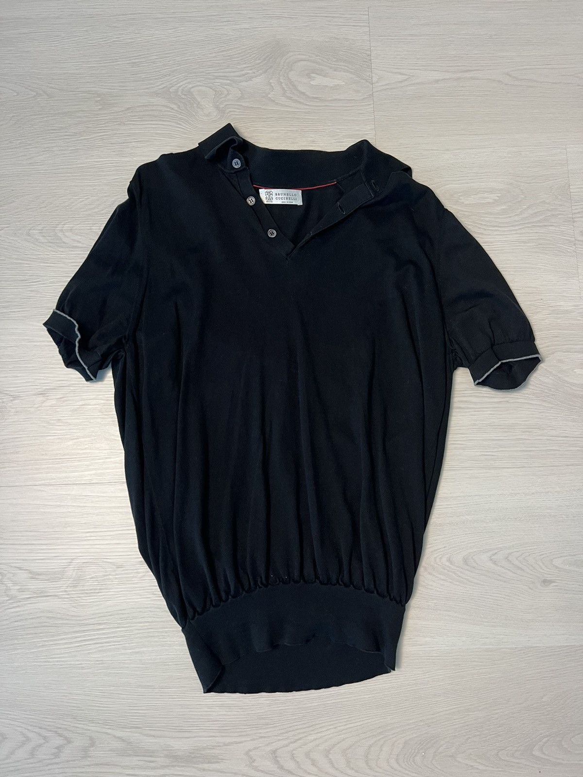 Brunello Cucinelli Brunello Cucinelli black knit T-shirt Size US XL / EU 56 / 4 - 1 Thumbnail