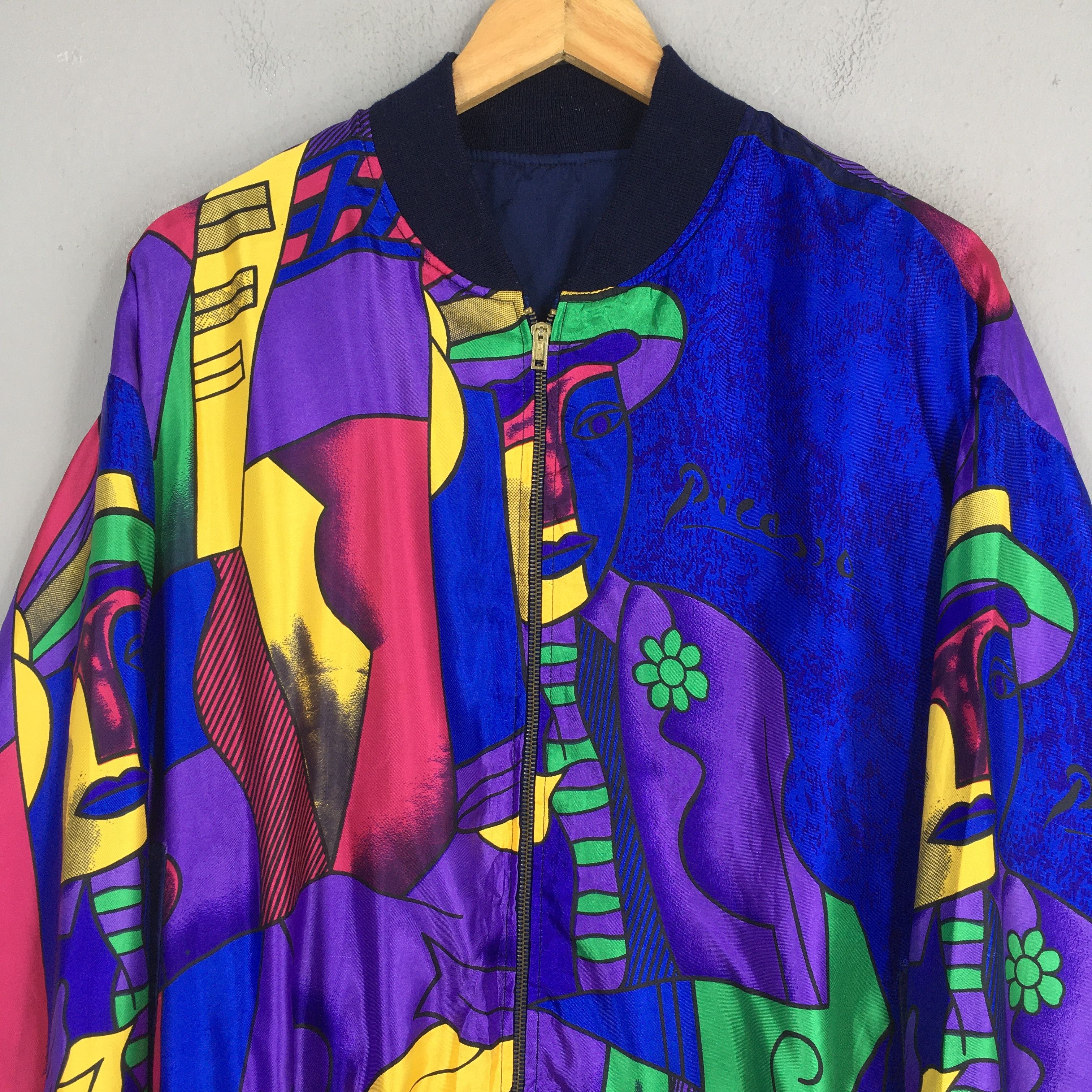 Art Comes First Vintage 1990's Pablo Picasso Pop Art Jacket Zipper XL Size US XL / EU 56 / 4 - 2 Thumbnail