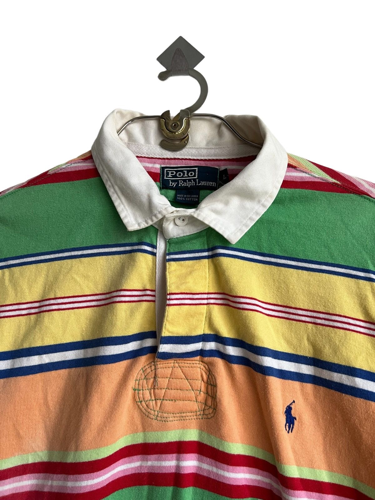 Polo Ralph Lauren Y2K Polo Ralph Lauren Beautiful Striped Colorway Rugby Shirt Size US L / EU 52-54 / 3 - 3 Thumbnail