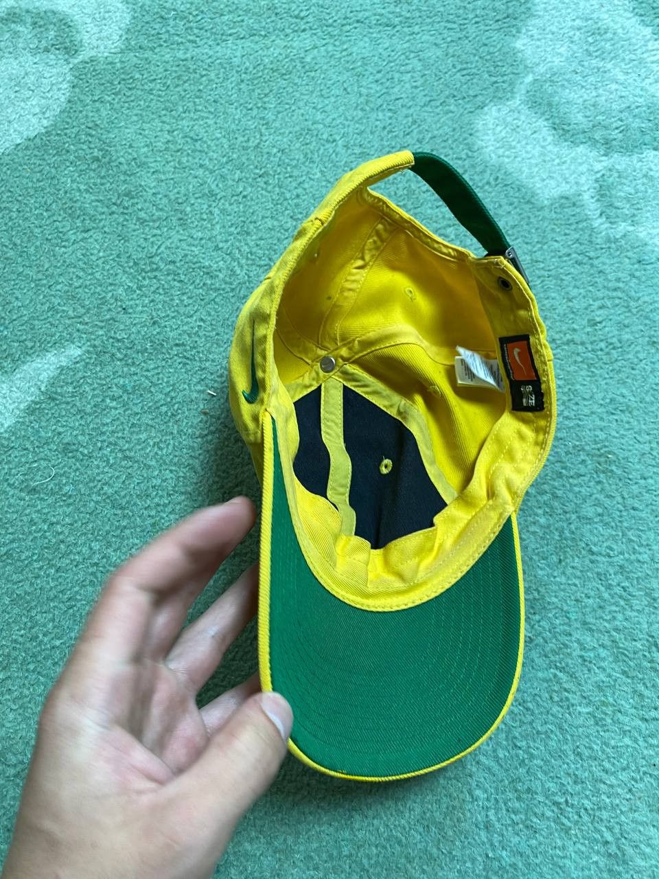 Nike Hats yellow Vintage Nike Cap Y2K big logo streetwear Size ONE SIZE - 10 Thumbnail