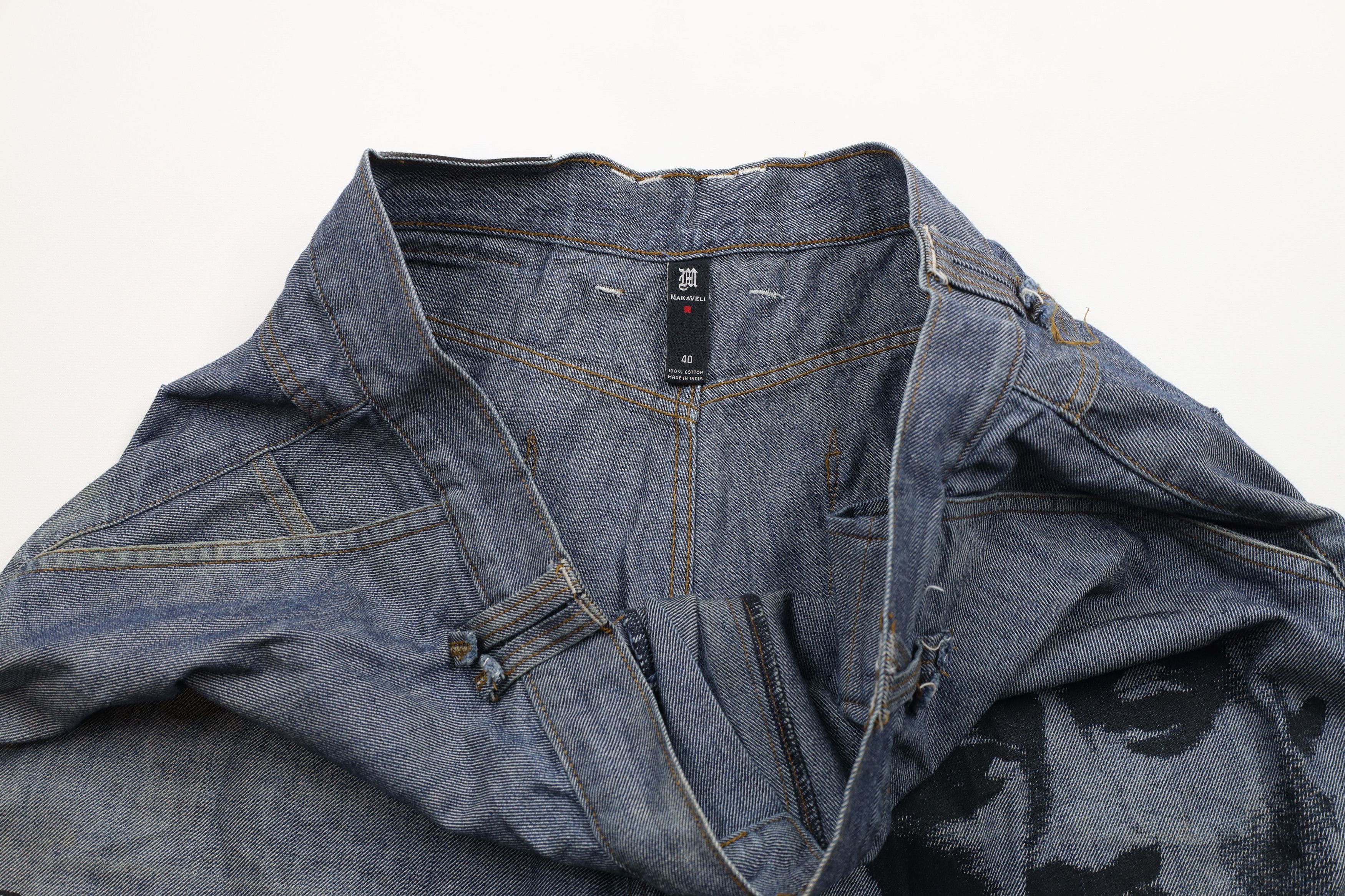 Vintage Vintage 90s Y2K Makaveli Baggy 2Pac Hip Hop Rap Denim Shorts Size US 40 / EU 56 - 10 Thumbnail