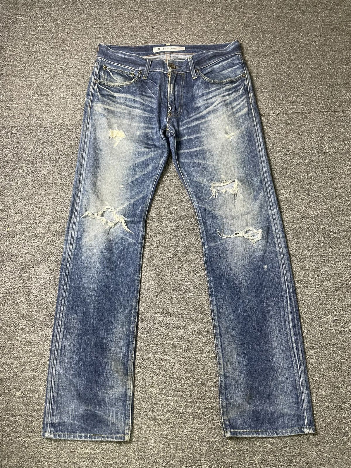 Japanese Brand × Vintage BACK NUMBER 01 Ripped Denim Jeans (92) Size US 34 / EU 50 - 1 Thumbnail