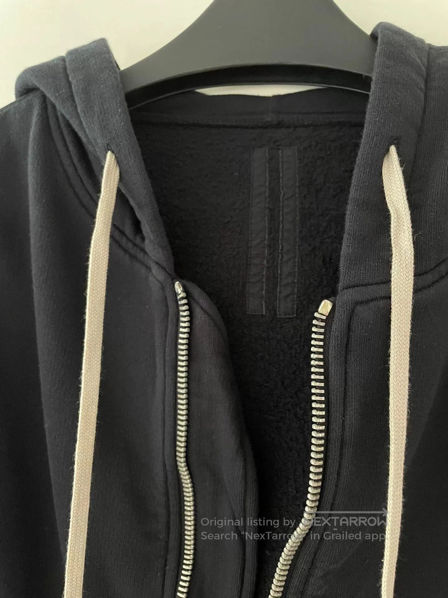 Rick Owens Rick Owens Hoodie with Leather Sleeves. Size US XS / EU 42 / 0 - 3 Thumbnail