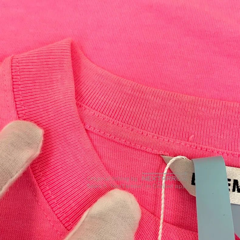 Balenciaga Balenciaga Pink Logo Letter Embroidered Cotton Crew Neck S Size US XS / EU 42 / 0 - 8 Thumbnail