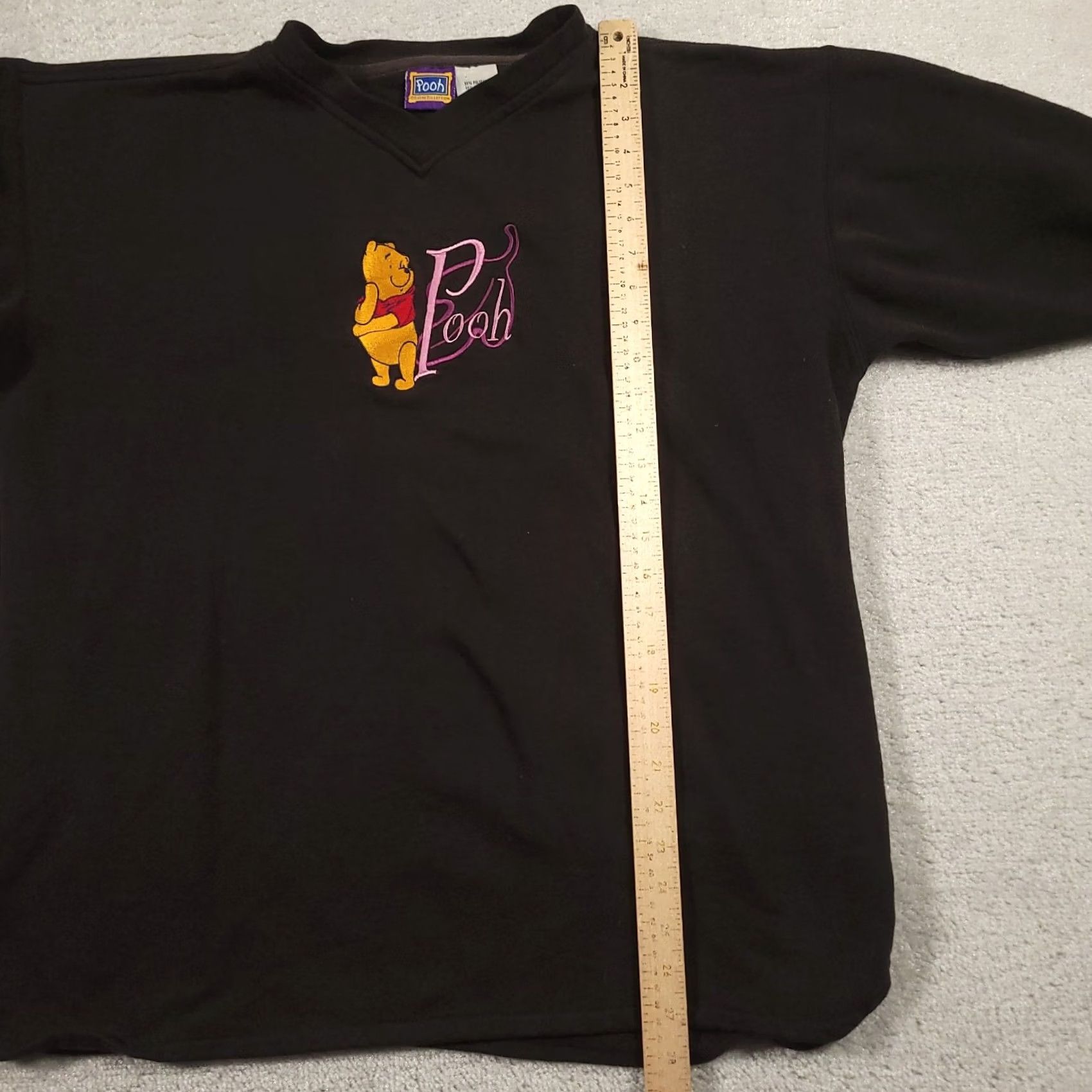 Disney VINTAGE Winnie The Pooh Embroidered 100 Acre Wood Sweater XL Black Disney Women's Sweater Crew Neck PULLOVER 90s Cartoon Classic Size XL / US 12-14 / IT 48-50 - 5 Thumbnail