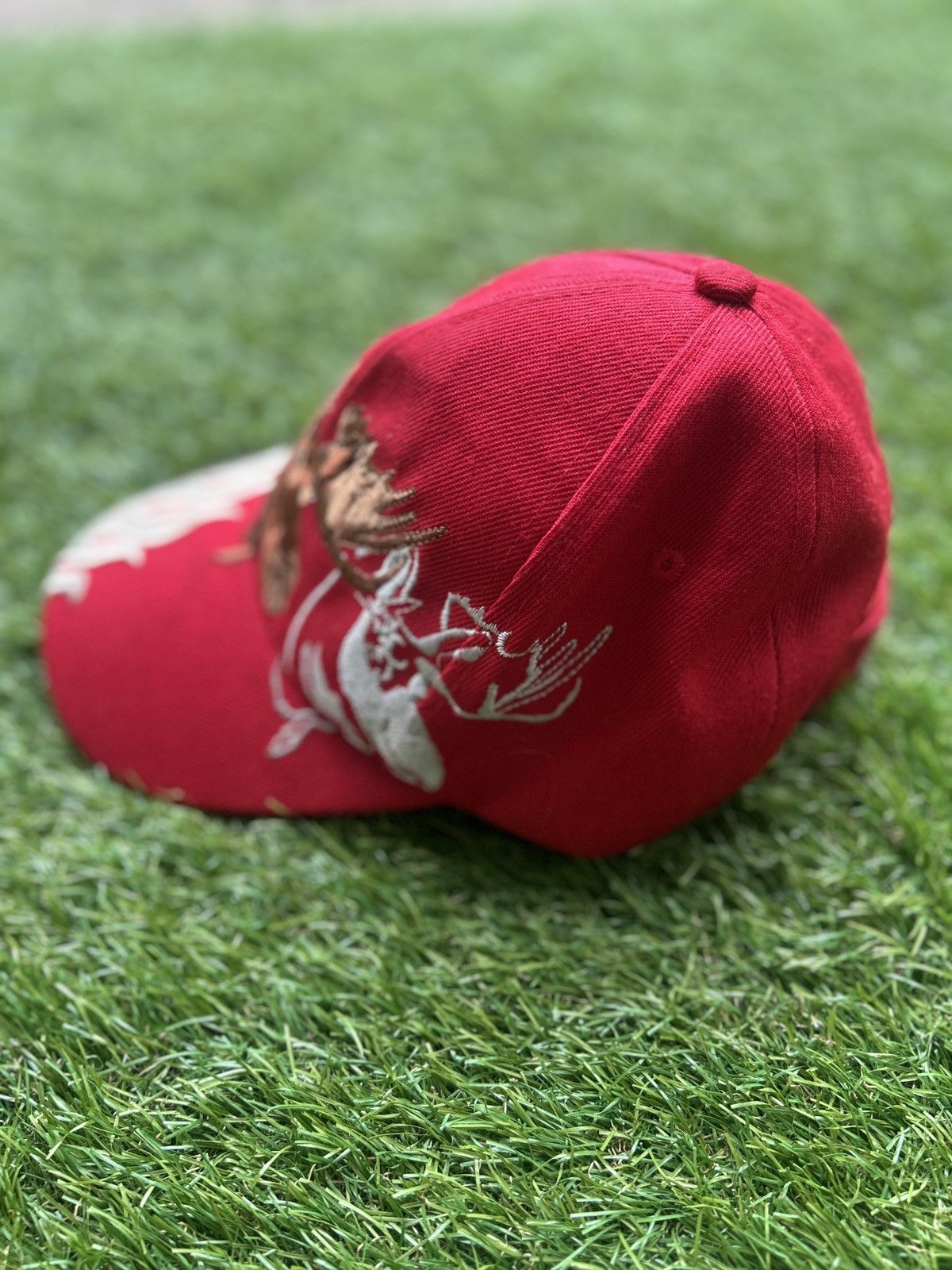 Vintage Vintage Moose Head Flame Embroidered Hat. Size ONE SIZE - 4 Thumbnail