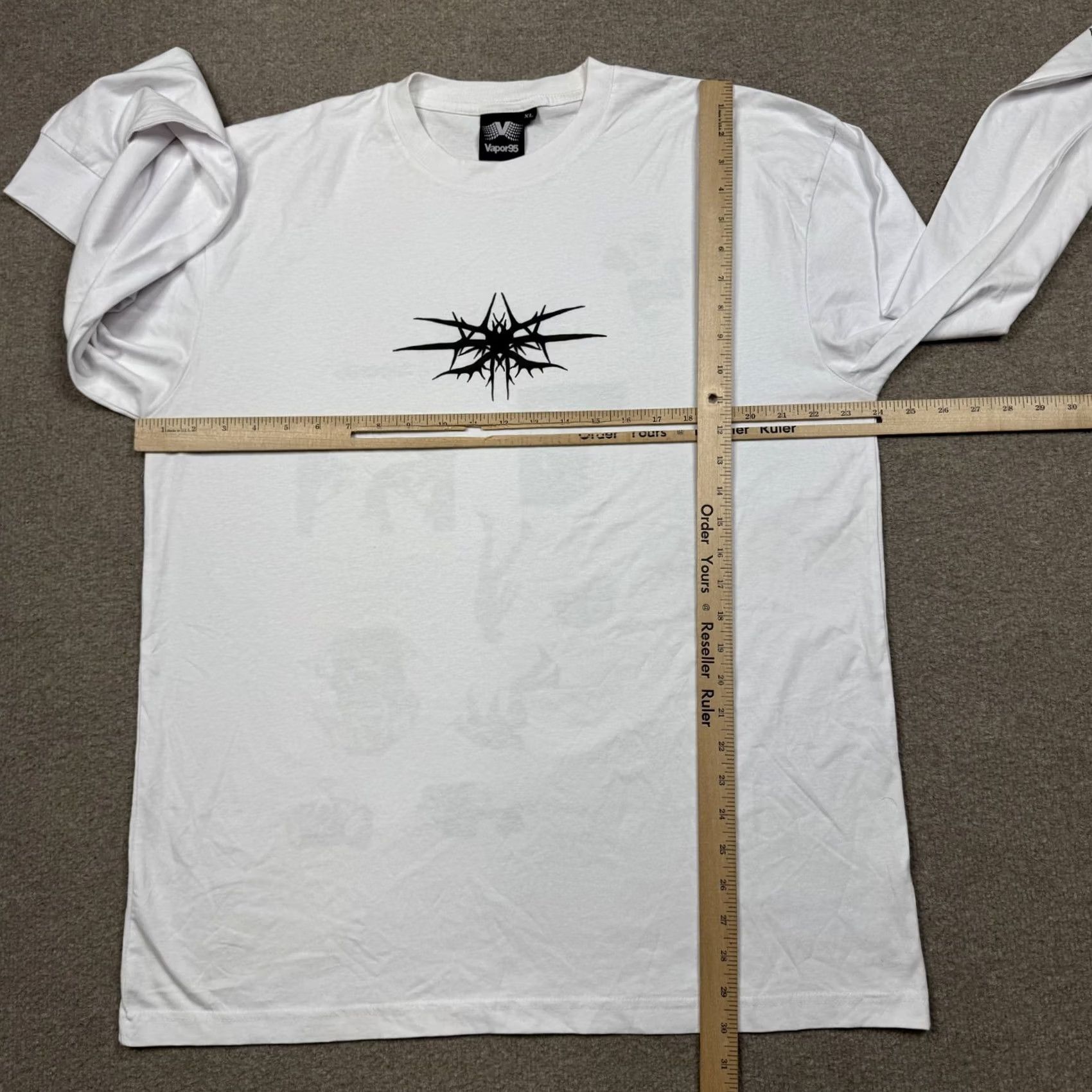 Vintage Vapor95 Shirt XL White Streetwear Graphic Tee Long Sleeve Crew Neck Men's Size US XL / EU 56 / 4 - 6 Thumbnail