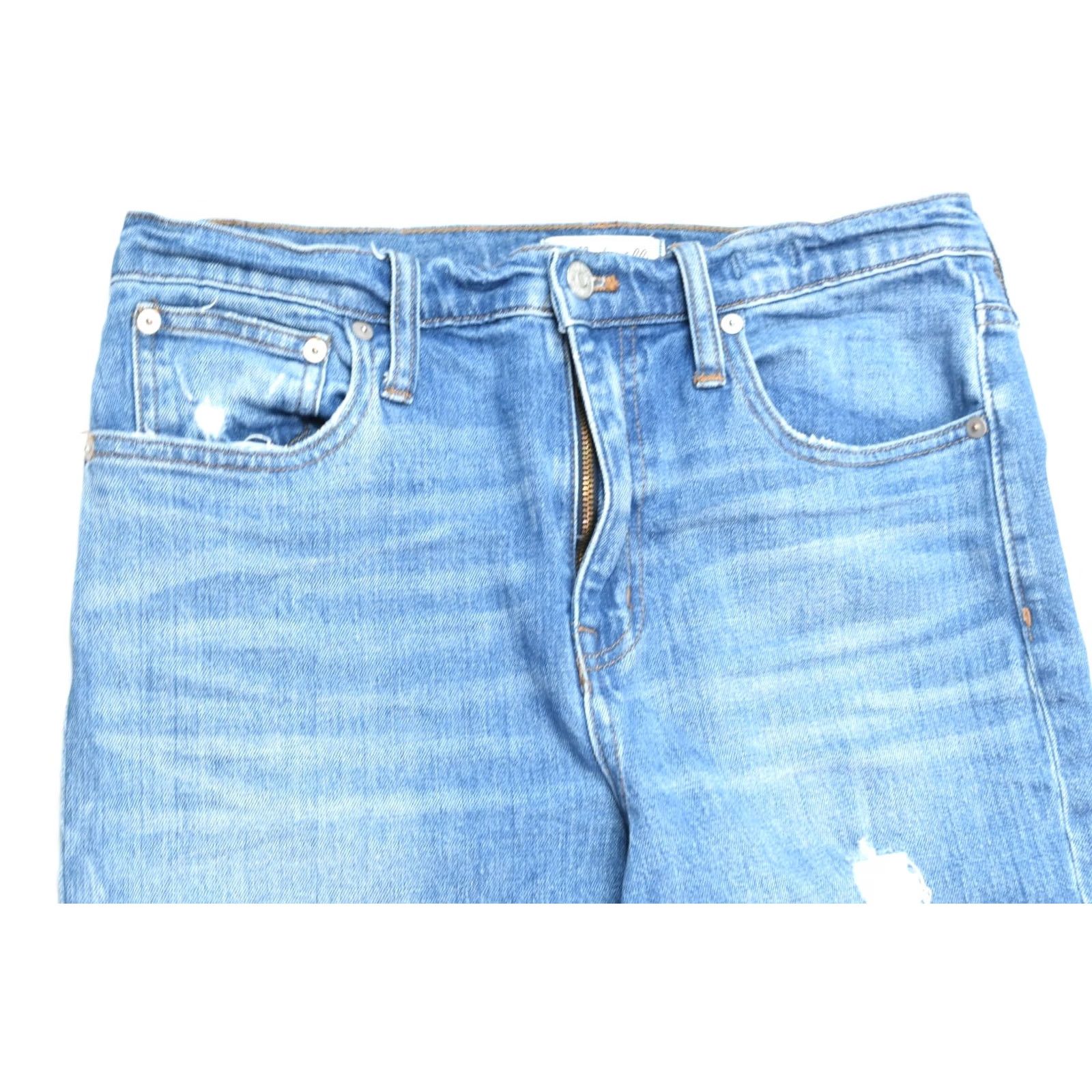 Madewell VINTAGE Madewell The High-Rise Slim Boyjean Womens 27 Blue Distressed Stretch Slim Relax Size 27" / US 4 / IT 40 - 2 Thumbnail
