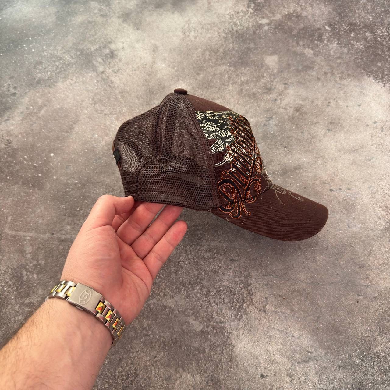If Six Was Nine × Quiksilver Quiksilver Vintage Y2K Skull & Roses Mesh Trucker Cap Size ONE SIZE - 5 Thumbnail
