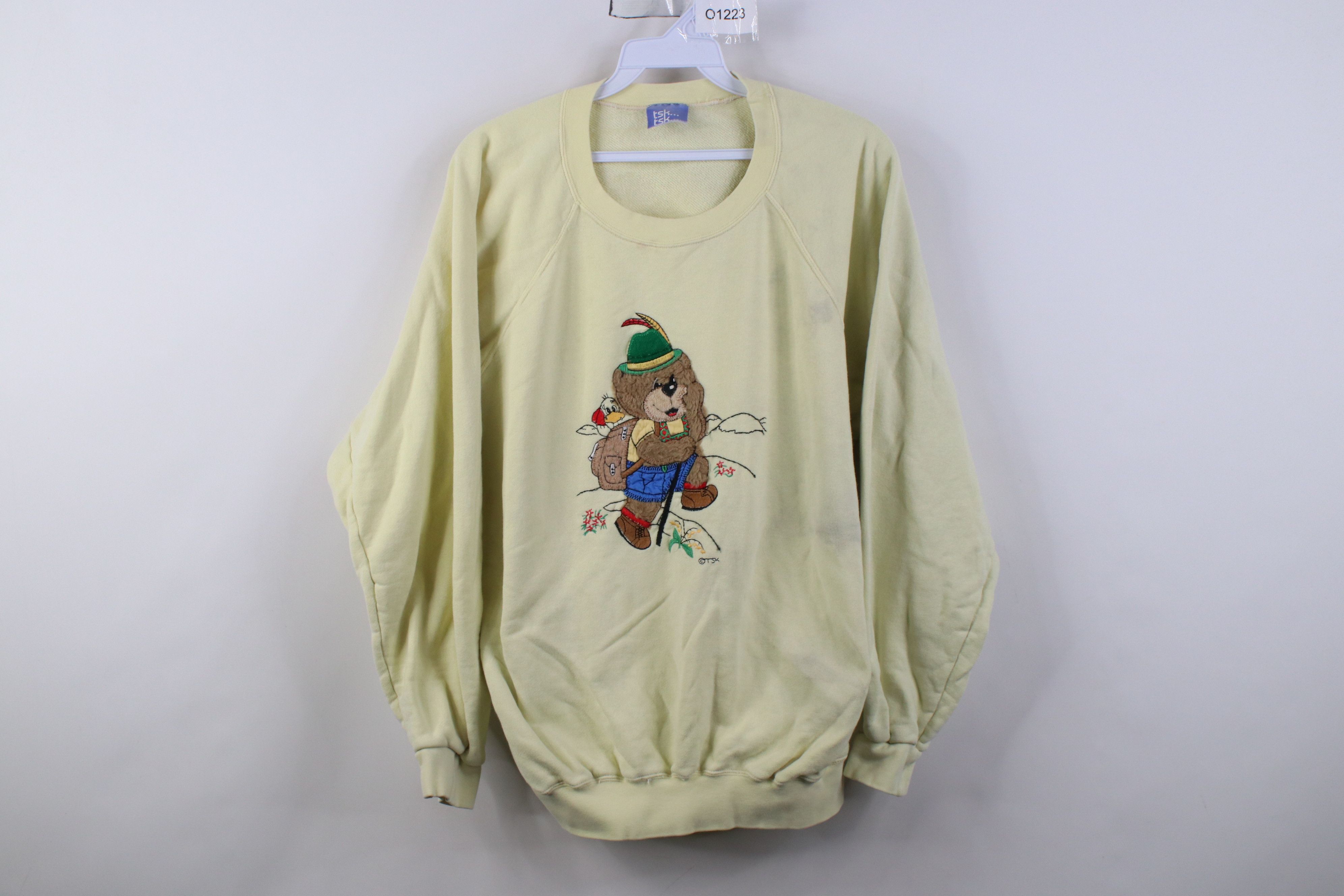 Vintage Vintage 90s German Bavarian Bear Hiking Sweatshirt Yellow Size XL / US 12-14 / IT 48-50 - 1 Thumbnail
