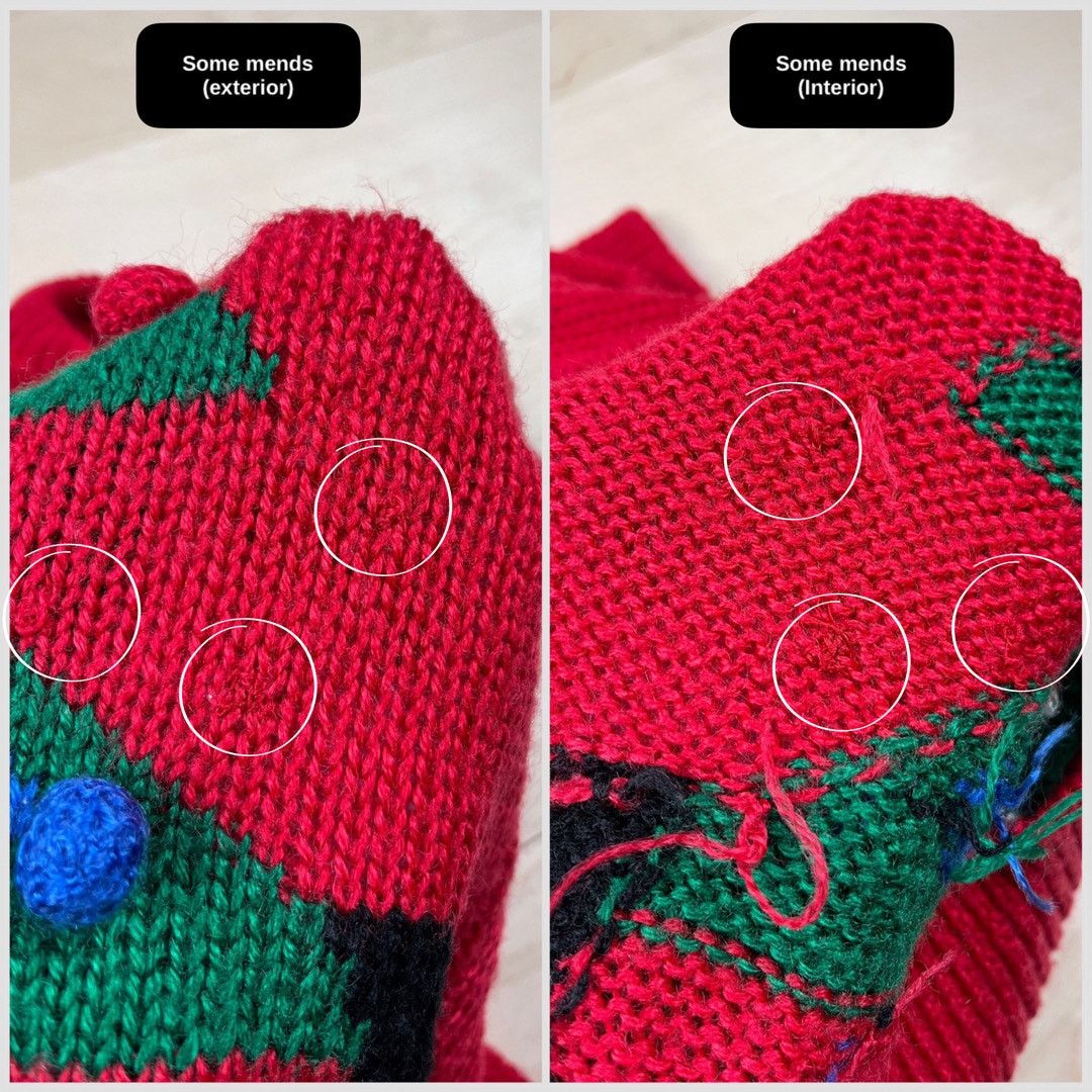 Vintage Vintage 1980s Red Christmas Tree 3D Graphic Holiday Sweater Size M / US 6-8 / IT 42-44 - 4 Thumbnail