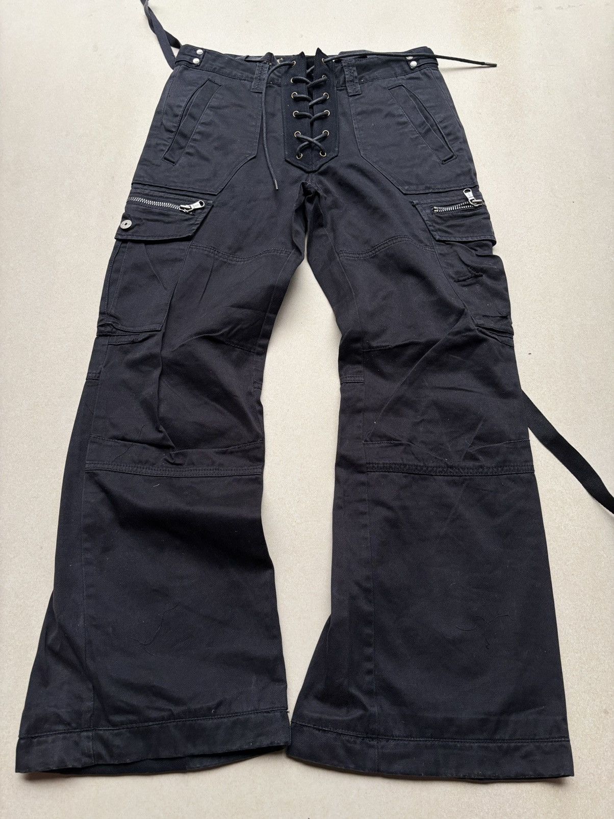 Dohc lace up flare cargo pants