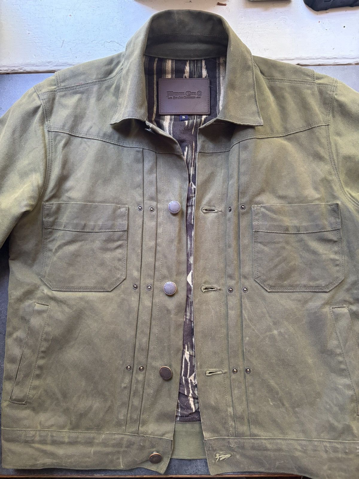 Freenote Cloth Freenote Cloth Riders Jacket – Waxed Canvas Olive Size US S / EU 44-46 / 1 - 1 Thumbnail