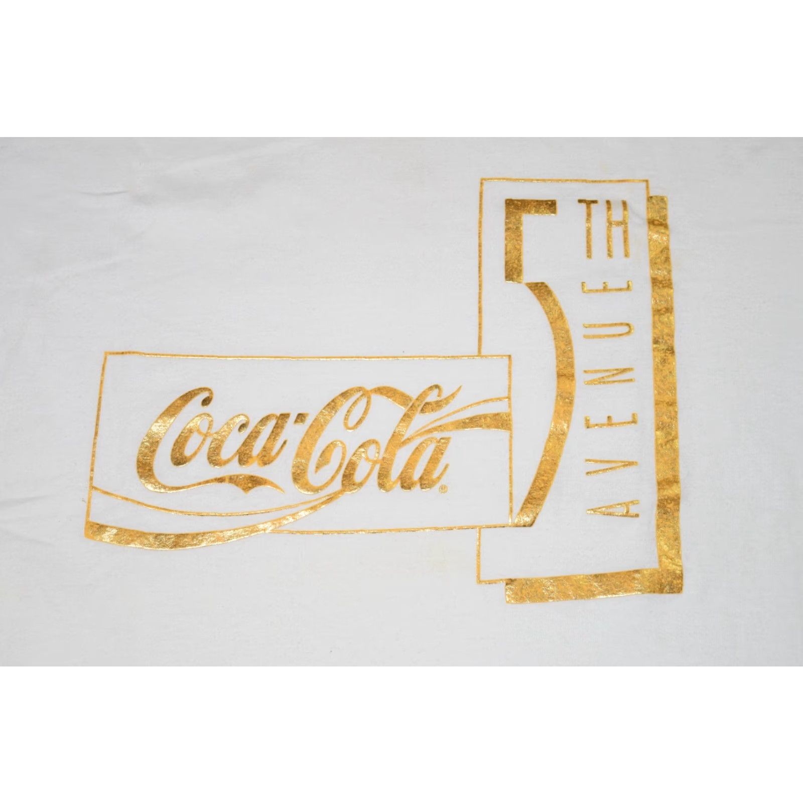Vintage VINTAGE COCA COLA MENS T-SHIRT MEDIUM GOLD RETRO 1995 5TH AVENUE NY RARE Size US M / EU 48-50 / 2 - 2 Thumbnail