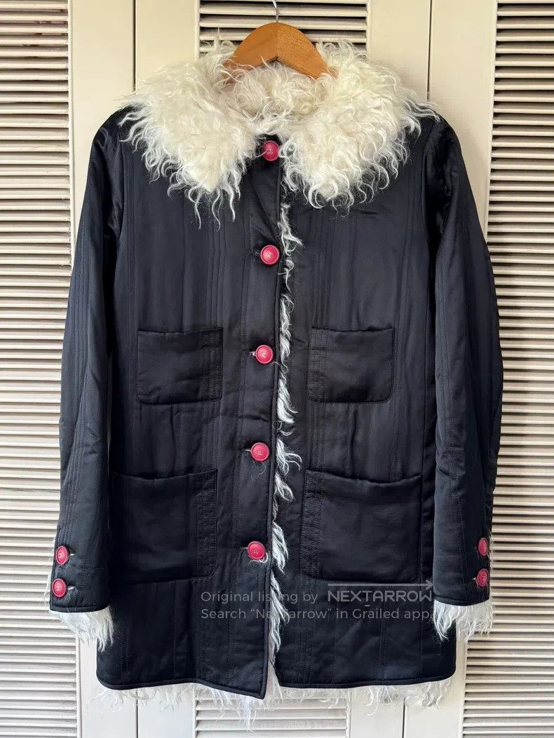 Chanel Chanel Black lamb wool collar jacket Size XXS / US 00 / IT 34 - 1 Thumbnail