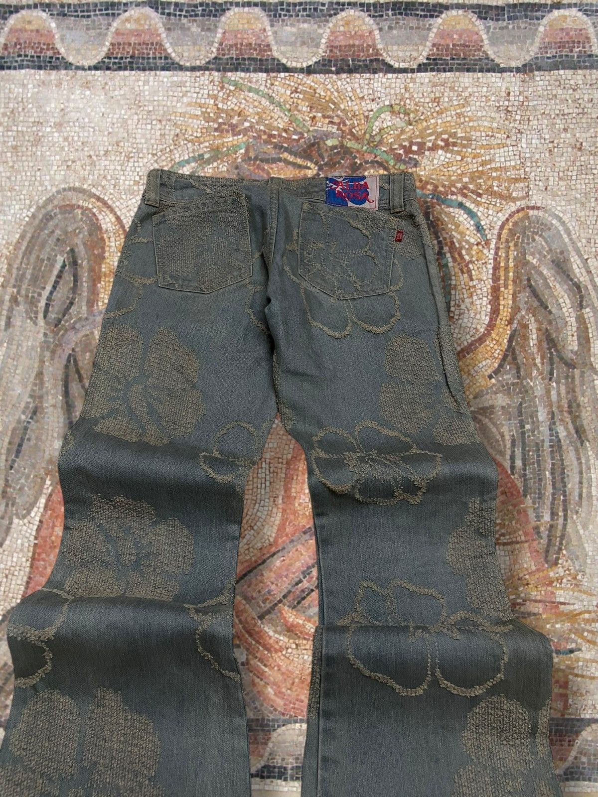 Tornado Mart Vintage Og 1990s Designer Japan Albarosa Flared Art Denim Size US 28 / EU 44 - 11 Thumbnail