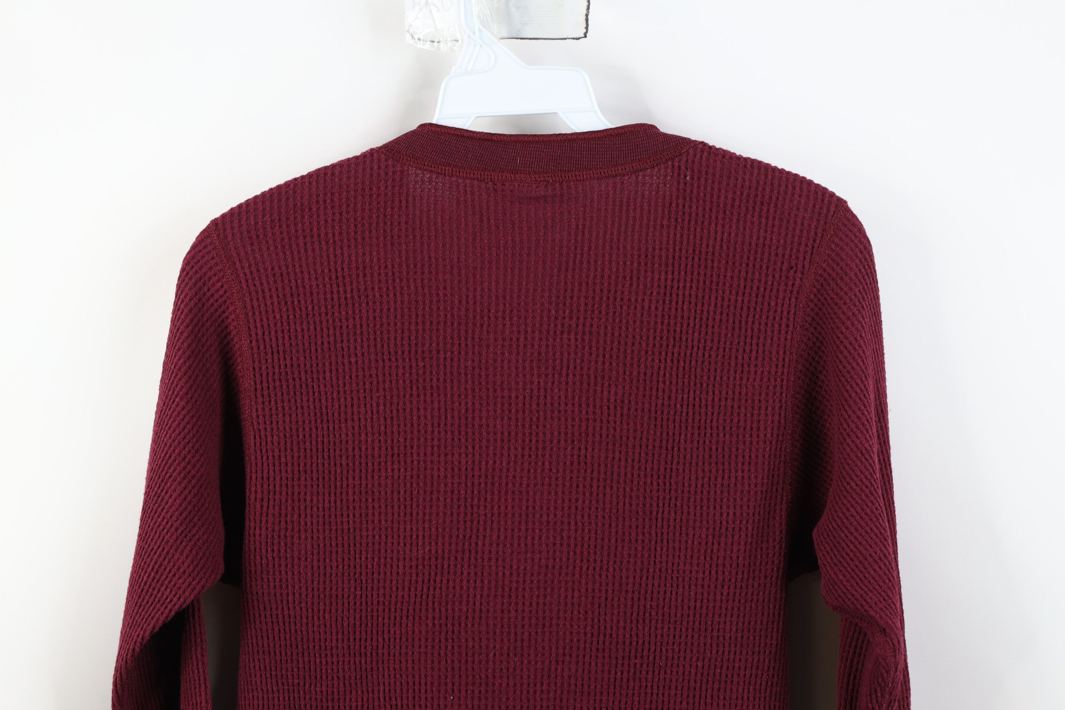 Vintage Vintage 70s Streetwear Waffle Knit Henley T-Shirt Red USA Size US L / EU 52-54 / 3 - 15 Thumbnail