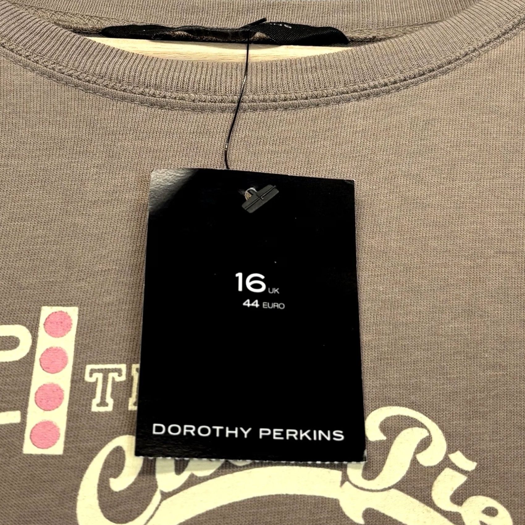 Vintage Dorothy Perkins T Shirt Brown Top Crew Neck Short Sleeve New With Tags Women’s EU44 UK16 Casual Basic Cotton 100% VINTAGE? No (adjusted) Size XXL / US 16-18 / IT 52-54 - 3 Thumbnail