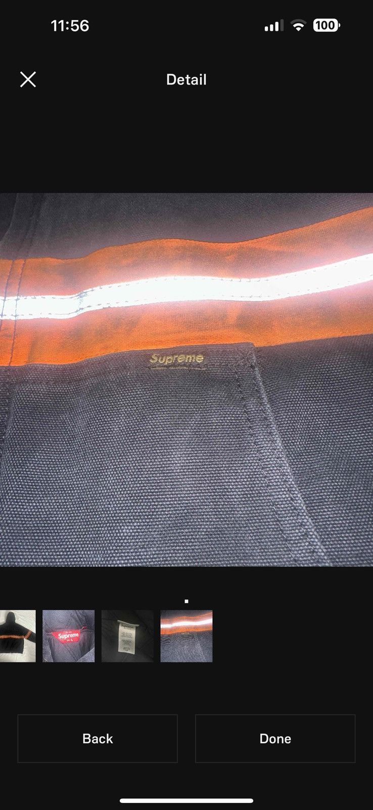 Supreme Supreme Reflective stripe hooded work jacket Size US L / EU 52-54 / 3 - 5 Thumbnail