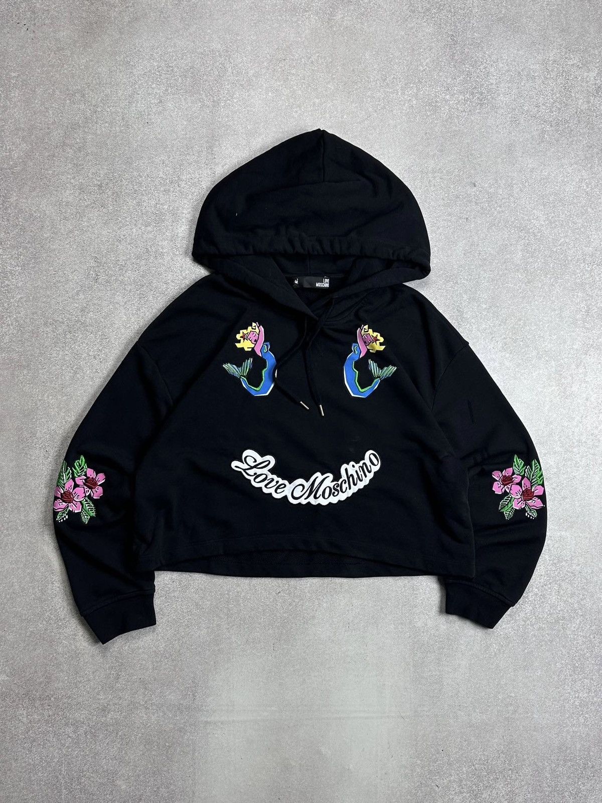 Vintage Love Moschino Marmaids Crop Hoodie