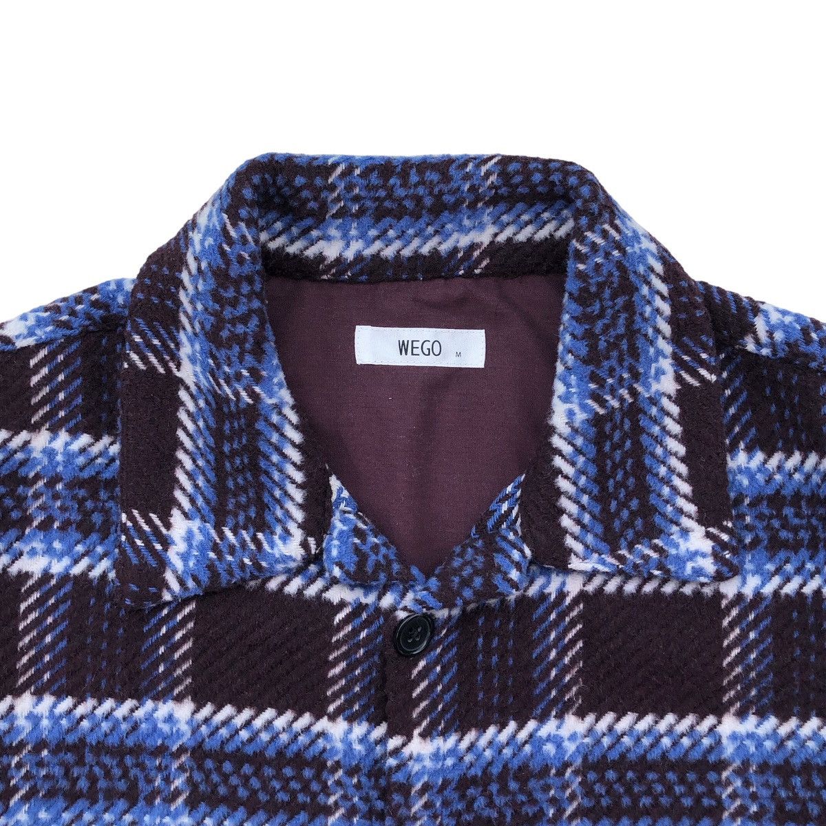 Japanese Brand Vintage WEGO Wool Flannel Box Design Buttons Up Jacket Size US M / EU 48-50 / 2 - 12 Thumbnail