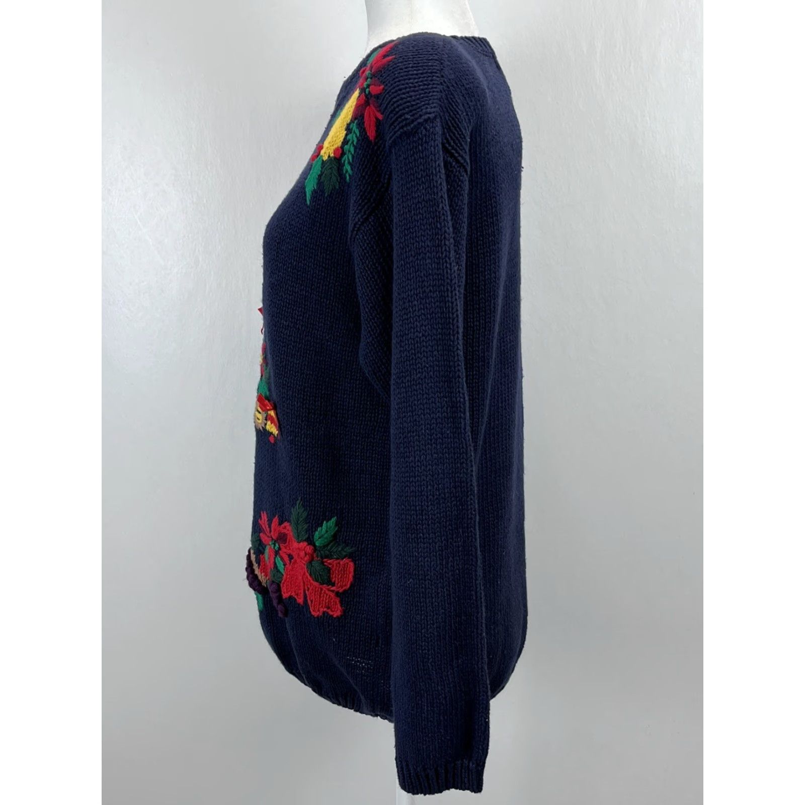 Vintage VINTAGE Bryn Connelly Christmas Sweater Shirt Women’s Small Navy 1980s Deadstock Ramie Blend NWT NOS Christmas Party Women Size S / US 4 / IT 40 - 2 Thumbnail