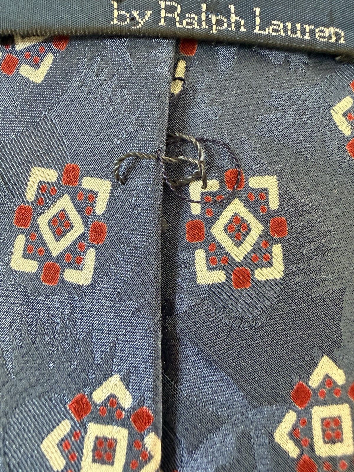 Polo Ralph Lauren Vtg Polo Ralph Lauren Silk Necktie Blue Geometric Floral 55" Size ONE SIZE - 12 Thumbnail