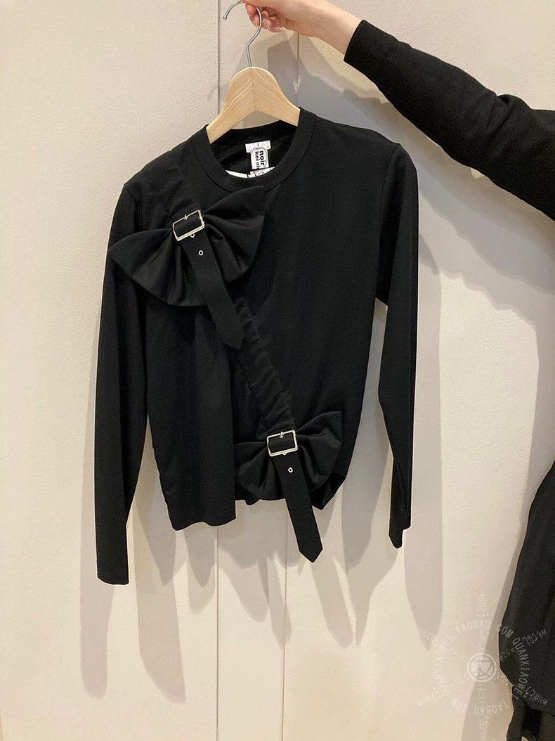 Comme des Garcons CDG Noir Bow Tie Long Sleeve Tee - dmc Size US M / EU 48-50 / 2 - 1 Thumbnail
