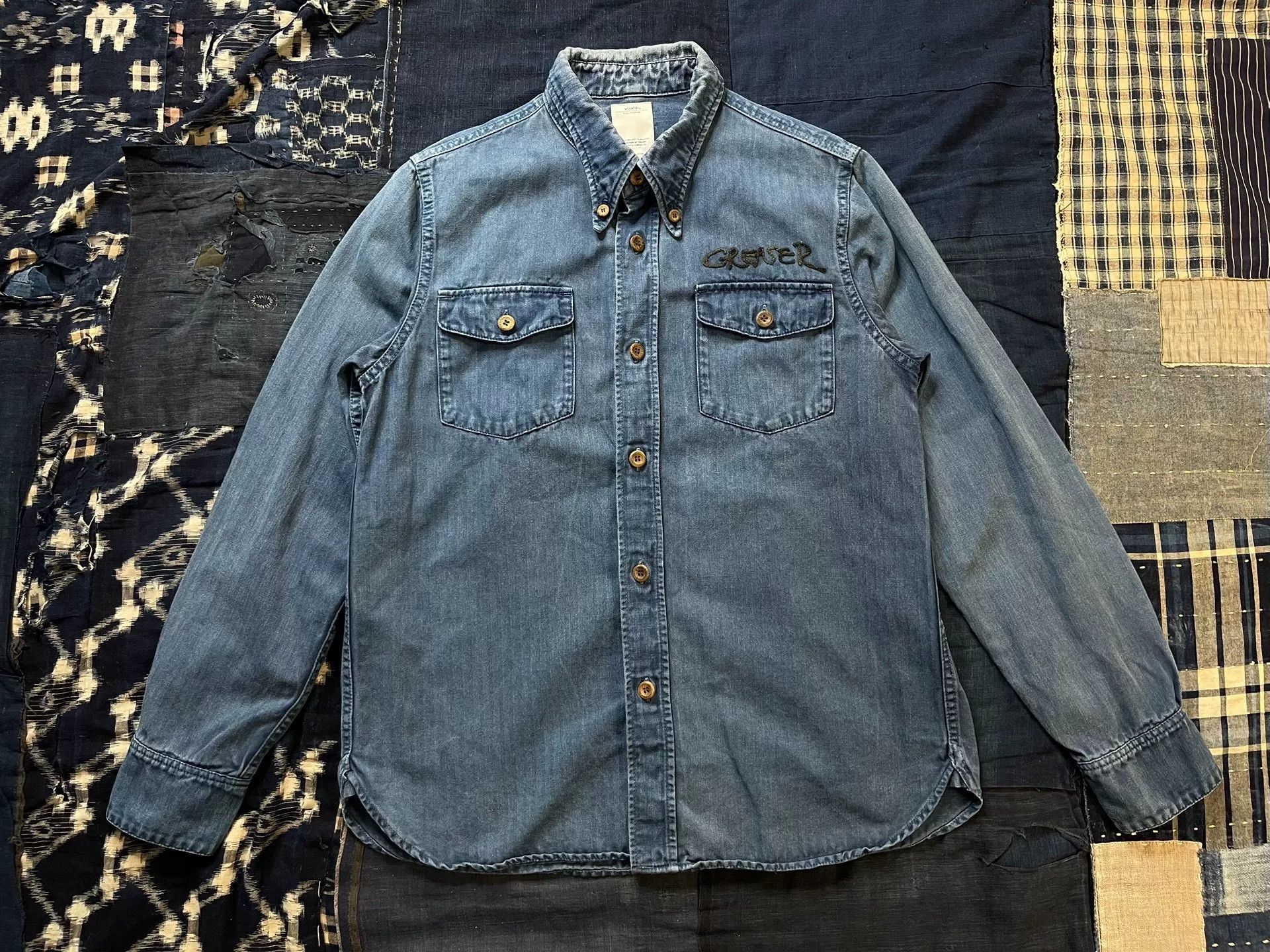 Visvim visvim 15AW Orange Hand Embroidery Shirt Size US XXS / EU 40 - 5 Thumbnail
