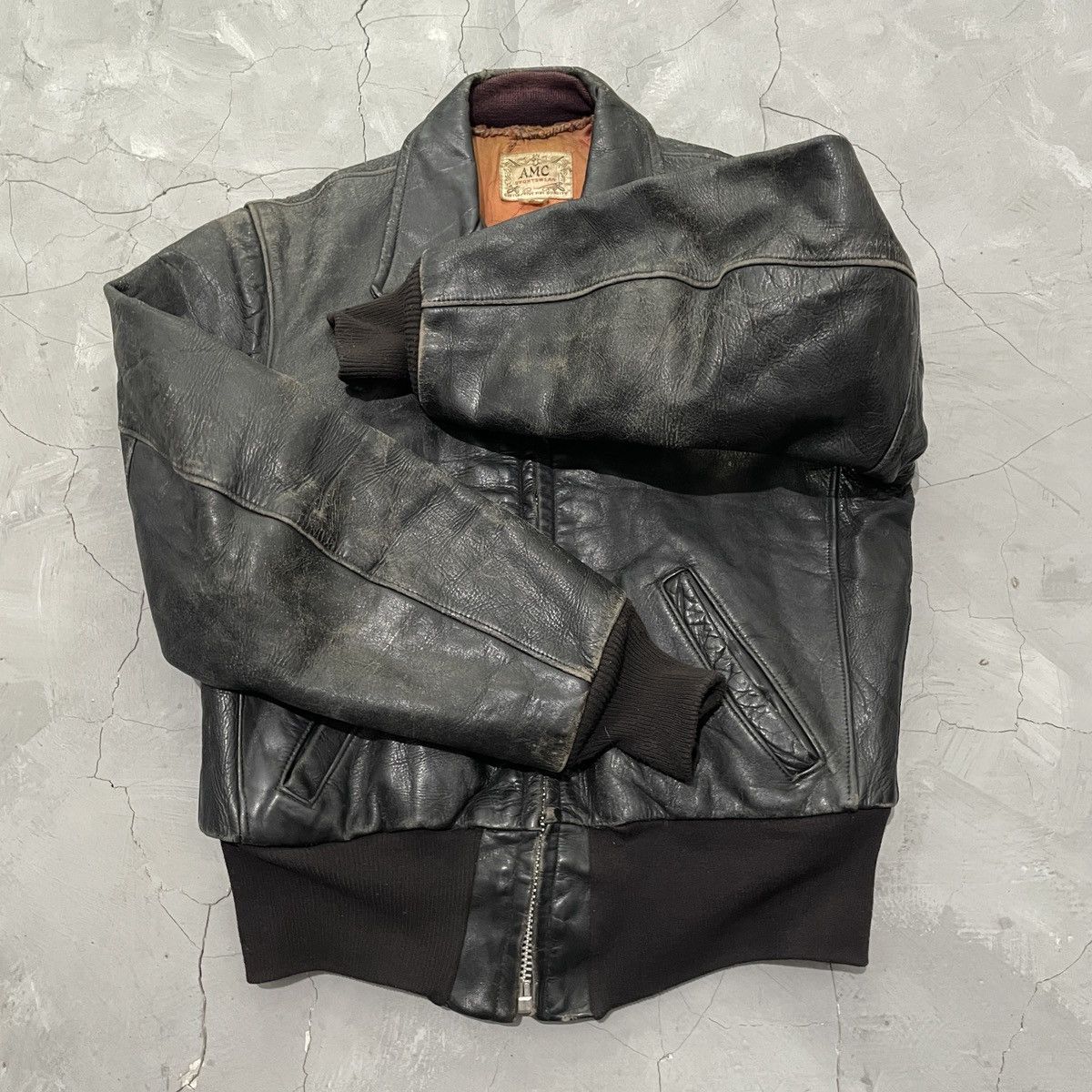 Vintage Rare Vintage 40s Moto Teddy Leather Jacket Distressed ERD Size US M / EU 48-50 / 2 - 6 Thumbnail