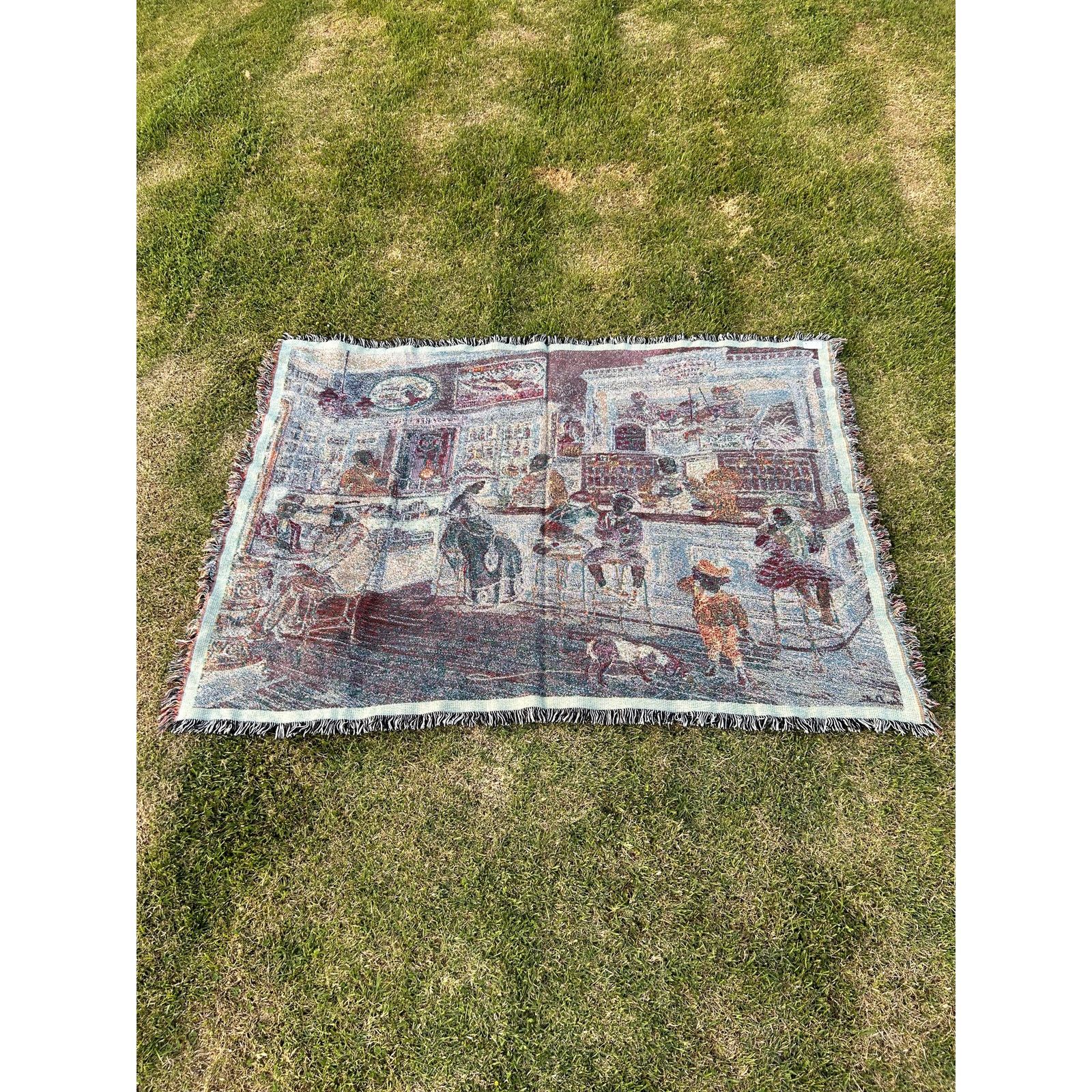 Vintage Vintage 90s Italian Restaurant Bar Tapestry Blanket Size ONE SIZE - 5 Thumbnail