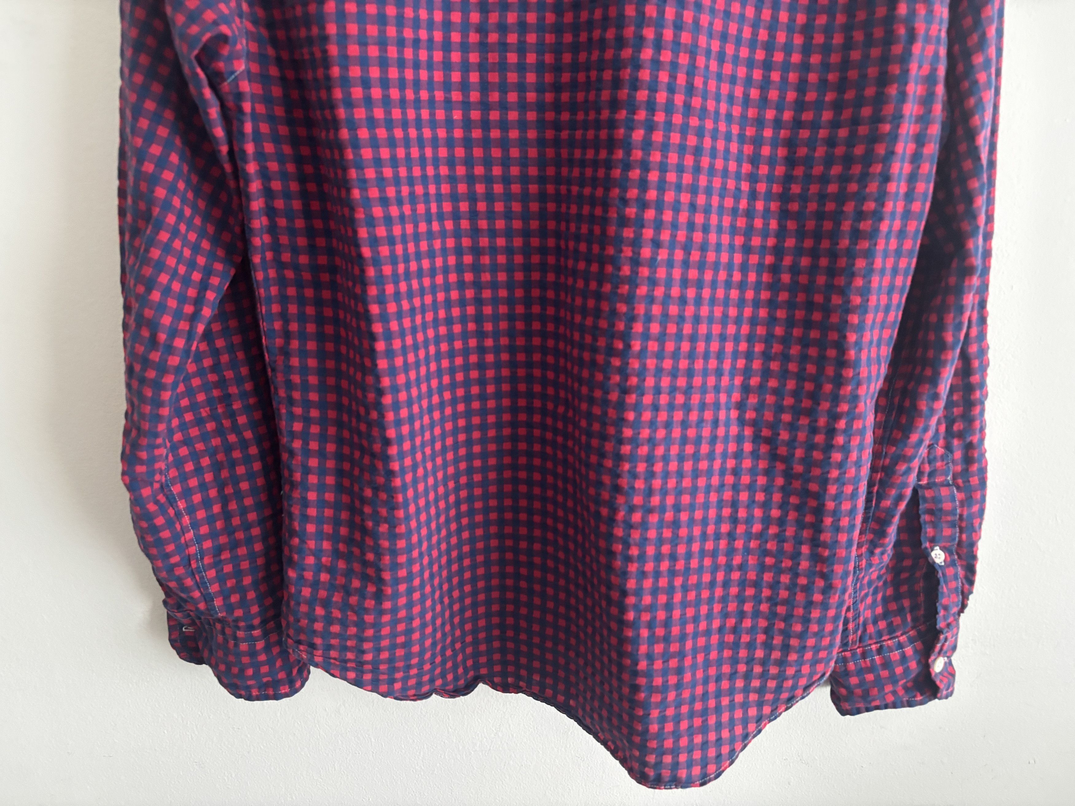 Relwen Gingham Cotton Seersucker Long Sleeve Button Down Shirt Size US S / EU 44-46 / 1 - 10 Thumbnail
