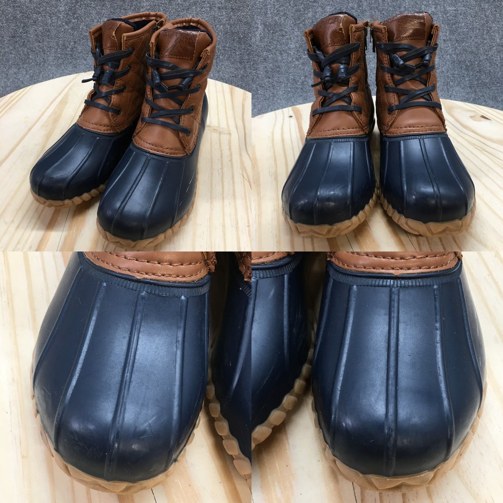 Nautica Nautica Duck Boots Womens 8 Dorsay Lace Up Ankle Top Brown Faux Leather Boot Mens? Size M / US 6-8 / IT 42-44 - 8 Thumbnail